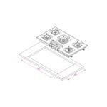 اجاق گاز شیشه ای کن مدل CG8505 فروش عمده