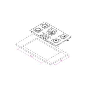 اجاق گاز شیشه ای کن مدل CG8505 فروش عمده