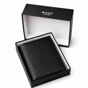 کیف کتابی چرم طبیعی مردانه مشکی رایا چرم مدل دانیال فروش عمده