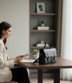 کیف دوشی چرم طبیعی زنانه رایا چرم مدل مروارید — نمای شماره 12